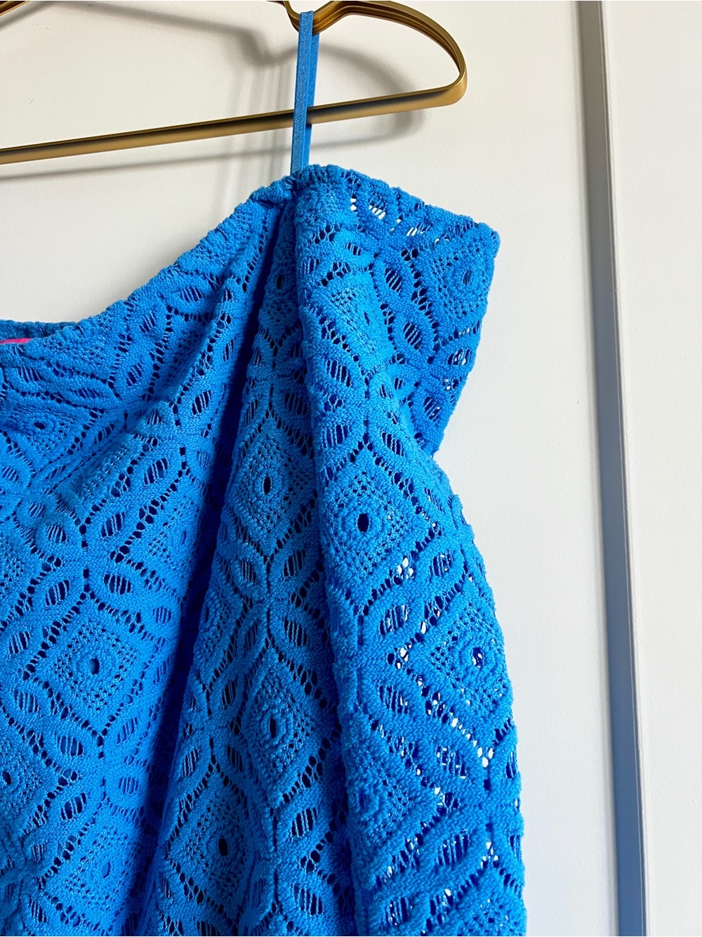 Lilly Pulitzer Lana Thistle Trellis Lace Off Shoulder Skort Romper Blue Size XS - Picture 9 of 15